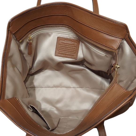 Coach Taylor Leather Alexis Saddle Brown Carryall Tote EUC - Picture 10 of 11